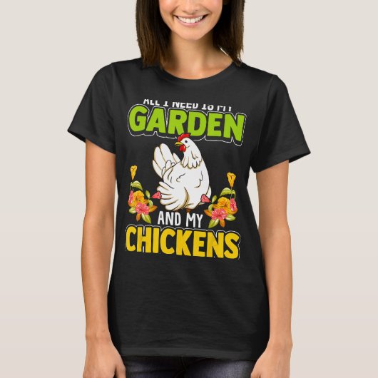 Gartenarbeit Hühner-Mama Gärtnerin T-Shirt (Vorderseite)