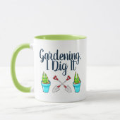 Gartenarbeit, ich tg es getupfte Sukkulente & Schu Tasse (Links)