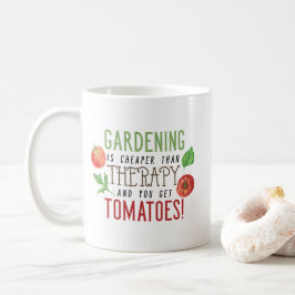 Gartenarbeit ist besser als Therapie-Typografie Kaffeetasse