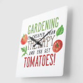 Gartenarbeit ist besser als Therapie-Typografie Quadratische Wanduhr (Winkel)