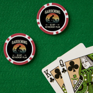 Gartenarbeit ist mein Rentenplan Vintage Pokerchips