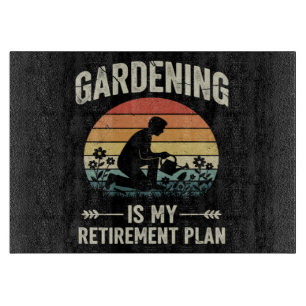 Gartenarbeit ist mein Rentenplan Vintage Schneidebrett