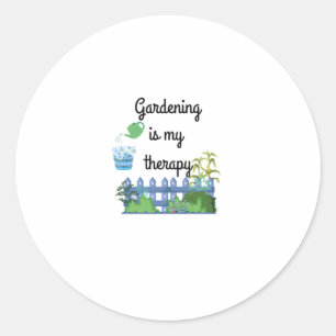 Gartenarbeit ist mein Therapieaufkleber Runder Aufkleber
