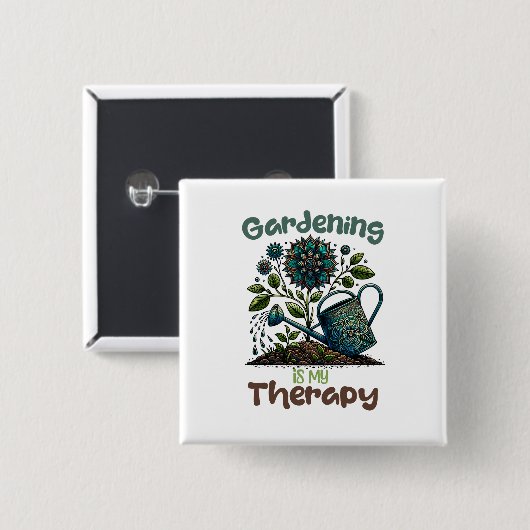 Gartenarbeit ist mein Therapiebutton Button (Vorne & Hinten)