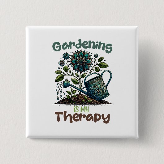 Gartenarbeit ist mein Therapiebutton Button (Vorderseite)