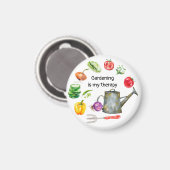 Gartenarbeit ist mein Therapiegemüse zum Bewässern Magnet (Vorderseite/Rückseite)