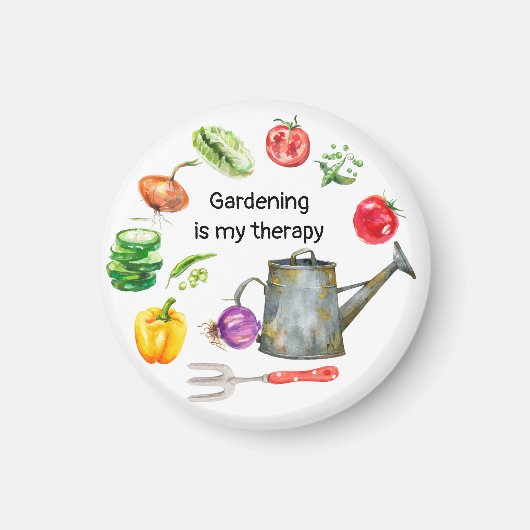 Gartenarbeit ist mein Therapiegemüse zum Bewässern Magnet (Vorne)