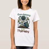 Gartenarbeit ist mein Therapieweißer T - Shirt (Vorderseite)