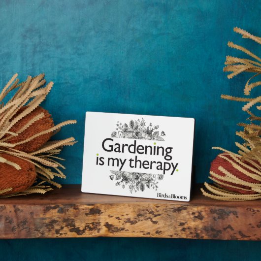 Gartenarbeit ist meine Therapie Fotoplatte (Seite)
