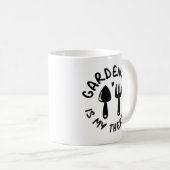 Gartenarbeit ist meine Therapie Kaffeetasse (VorderseiteRechts)