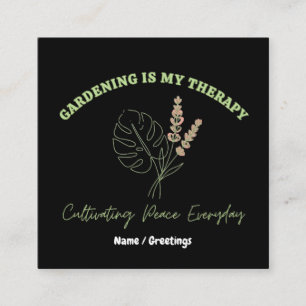 Gartenarbeit ist meine Therapie Minimalistische Bo Quadratische Visitenkarte