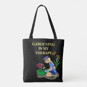 Gartenarbeit ist meine Therapie Tasche (Rückseite)