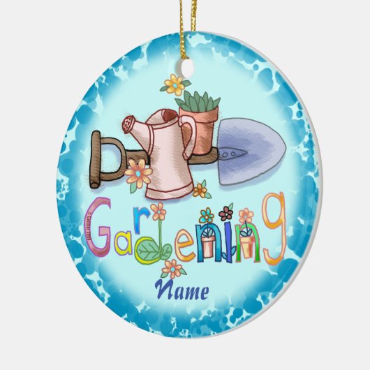 Gartenarbeit Keramik Ornament (Links)