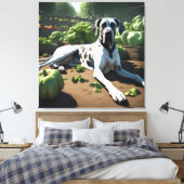 Gartenarbeit mit einem großen Dänen-Hund, 1 in Ser Leinwanddruck (Insitu (Schlafzimmer))