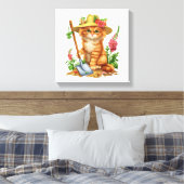 Gartenarbeit mit Katzen Leinwanddruck (Insitu (Schlafzimmer))