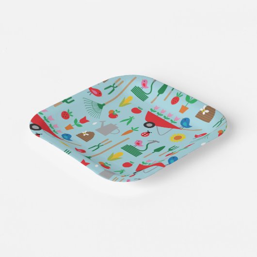 Gartenarbeit Pappteller (Gewinkelt)