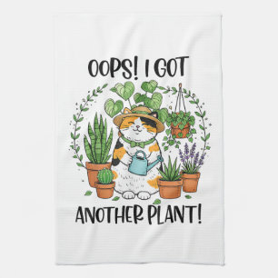 Gartenarbeit Pflanzen Katze Hoppla, ich habe noch Geschirrtuch
