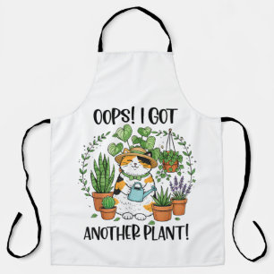 Gartenarbeit Pflanzen Katze Hoppla, ich habe noch  Schürze