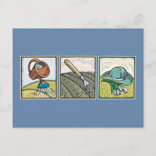 Gartenarbeit Postkarte
