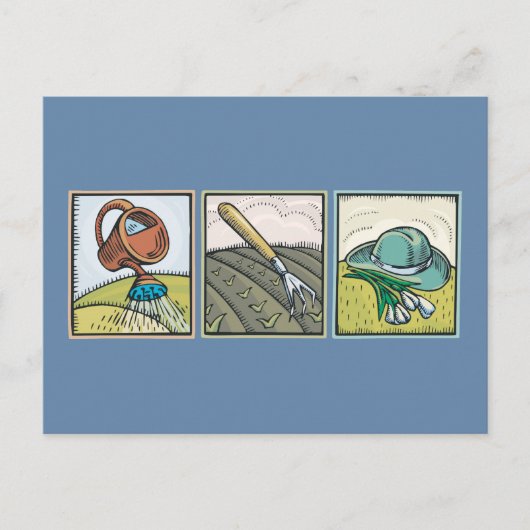 Gartenarbeit Postkarte (Vorderseite)