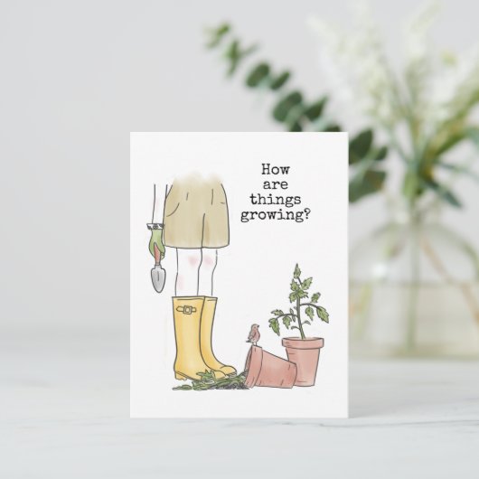 Gartenarbeit Postkarte (Stehend Vorderseite)