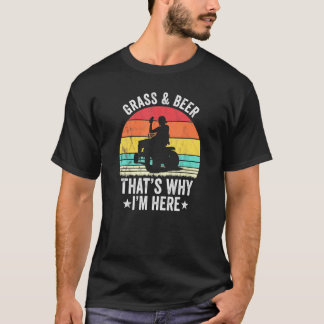 Gartenarbeit Rasen mähen Gras und Bier T-Shirt