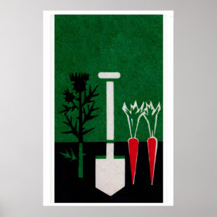 Gartenarbeit - Streichholzschachtel-Druck - Ästhet Poster