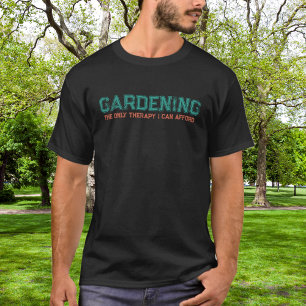 Gartenarbeit Therapie Grün Orange Typografie T-Shirt