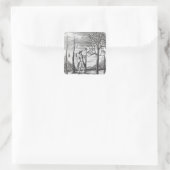 Gartenarbeit und Pflanze Maladies Quadratischer Aufkleber (Tasche)