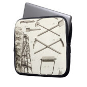 Gartenarbeitwerkzeuge und eine mobile laptopschutzhülle (Vorderseite Links)