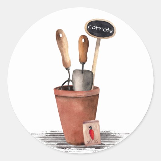 Gartenaufkleber Terracotta Runder Aufkleber (Vorderseite)