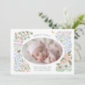 Gartenbabyblüte | Geburtsankündigung Ankündigung (Stehend Vorderseite)