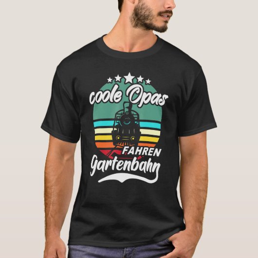 Gartenbahn-Dampflok-Modellbahn-Opa L T-Shirt (Vorderseite)