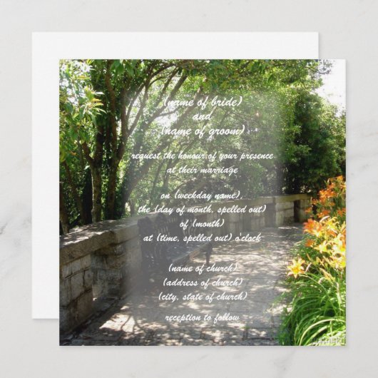 Gartenbank Einladung (Vorne/Hinten)