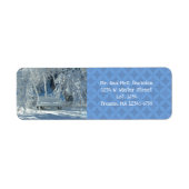 Gartenbank im Schnee / Blaues Muster / Winter / (Vorne)