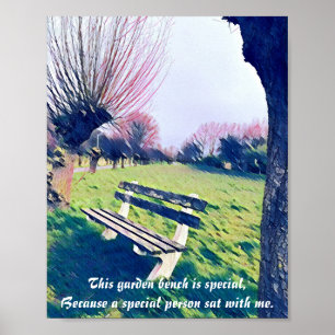 Gartenbank Zitat Blau Himmel Herbst Abstrakte Kuns Poster