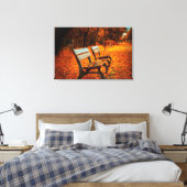 Gartenbänke im Herbst Leinwand (Insitu (Schlafzimmer))