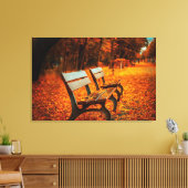 Gartenbänke im Herbst Leinwand (Insitu (Wohnzimmer))