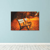 Gartenbänke im Herbst Leinwand (Insitu (Holzboden))