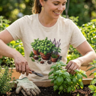 Gartenbasilikum-Kräuter-Pflanzen-Lady Tri-Blend Shirt