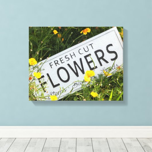 Gartenbau-Blume mit Blume 0753 Leinwanddruck (Insitu (Holzboden))