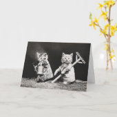 Gartenbau Kätzchen | Kitty with Rake Karte (Gelbe Blume)