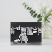 Gartenbau Kätzchen | Kitty with Rake Postkarte (Stehend Vorderseite)