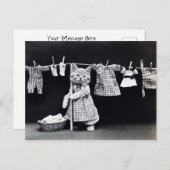 Gartenbau Kätzchen | Kitty with Rake Postkarte (Vorne/Hinten)