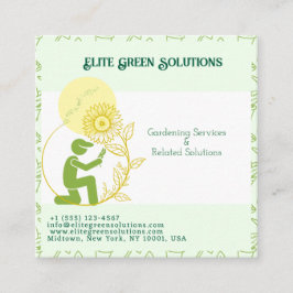 Gartenbau & Landschaftsgestaltung - Unternehmenska Quadratische Visitenkarte