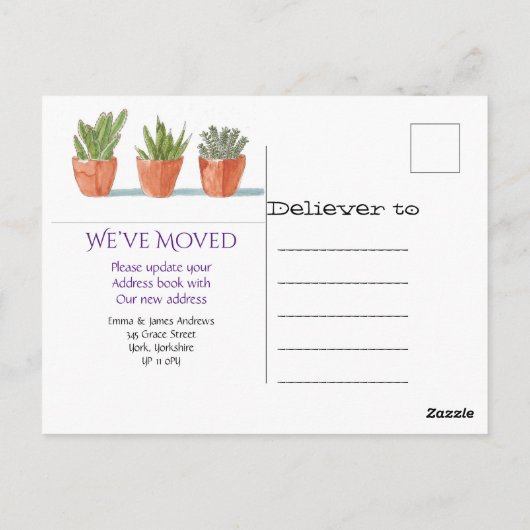 Gartenbau Lila Wir haben die Ankündigung verschobe Postkarte (Rückseite)