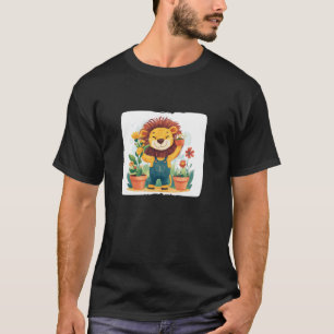 Gartenbau Löwe mit einem mühelosen Coolness-Outfit T-Shirt