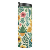 Gartenbau Pflanze Blume Mit Monogramm Hübsch Thermosbecher (Nach rechts gedreht)