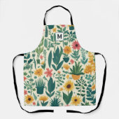 Gartenbau Pflanze Mustergarten Lover Mit Monogramm Schürze (Vorderseite)