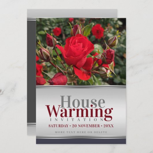 Gartenbau Rote Rosen Einladung (Vorne/Hinten)